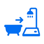 Icono de cambiar bañera por plato de ducha de reformas de baños León